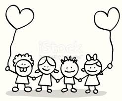 Black And White Kids Playing Cartoon Mesemosttu Valentines Photos Kids Clipart Black And White Kids Clipart Clip Art