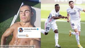 Cristiano ronaldo dos santos aveiro goih comm (portuguese pronunciation: Cristiano Ronaldo Reacts To Former Club Real Madrid S Spectacular El Clasico Win