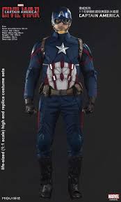 Tops, vests, trousers, straps and back accessories, gloves, shoe covers, belts. 1 1 Captain America Costume Civil War Marvel Licensed In Stock Now