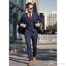 Get dressed up for the big occasion with these men's wedding suits. Single Breasted Dark Blue Men Suits Wedding Suits For Men Groomsmen Tuxedos Business Suit Formal Prom Blazer Jacket Pants Vest From Cxmen 96 41 Dhgate Com