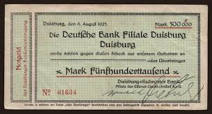Deutsche bank filiale, germany, duisburg, königstraße, 7: Duisburg Deutsche Bank Filiale Duisburg 500 000 Mark 1923 Notafilia Kp Com