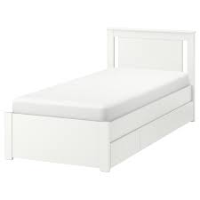 Songesand Sangstomme Med 2 Sanglador Vit 120x200 Cm Ikea Bed Frame Bed Frame With Storage Ikea Bed