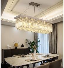 Crystal Chandelier Simple Modern Rectangular Dining Chandelier Atmosphere Dining Room Lamp Household Personalized Creative Dinin Pendant Lights Aliexpress