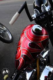 Black And Red Motorcycle Paint Jobs Red And Black Metal Flake Peanut Tank Custom Motorcycle Paint Jobs Custom Paint Motorcycle Bike Tank
