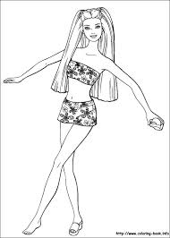 Desene de colorat cu barbie. Barbie In Costum De Baie