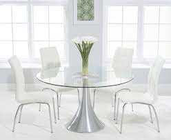 Find your ideal style of dining sets for your home today! Paloma 135cm Round Glass Dining Table With Calgary Chairs