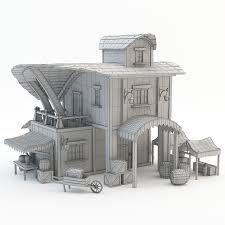 3d Model Of Pirate House Skyrim House 3d Model House