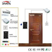 Rfid Access Control System Kit Wooden Glasses Door Set Eletric Magnetic Lock Id Card Keytab Power Supplier E Access Control Magnetic Lock Access Control System