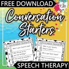 The speech and language therapy guide ebook. Free Speech Therapy Conversation Starter Cards Tpt