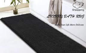 Microfiber bath rugs chenille floor mat ultra soft washable bathroom dry fast water absorbent bedroom area rugs indoor mats for entryway, eggshell blue 20 x 32/17 x 24. Amazon Com Bathroom Rug Mat Non Slip Grey Bath Mats For Bathroom Tub And Sink Fluffy Soft Ultra Absorbent And Machine Washable Striped Chenille Noodle Bath Rugs For Bathroom 59 X 20