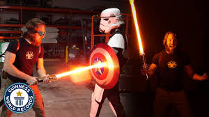 An elegant weapon for a more civilized age.. World S First Lightsaber Guinness World Records Youtube