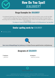 Correct Spelling For Jealousy Infographic Spellchecker Net