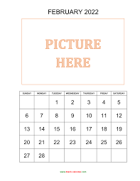 Free Download Printable February 2022 Calendar Pictures Can Be Placed At The Top