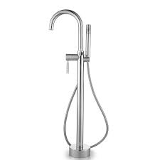 This allows the tub to be moved easily without the concerns of conventional cast iron bathtubs. Ove Decors Athena Chrome Freestanding Bathtub Faucet The Home Depot Canada