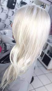 Be party ready with this beautiful white hair that has silver touch. Gorgeous White Platinum Blonde Hair Toned With Matrix So Silver Shampoo Matrix Platinu Platinum Blonde Hair Prom Hairstyles For Long Hair Long Hair Styles