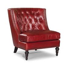 Really Cool Red Leather Chair Tufted Round Back Leather Furniture Furniture Red Accent Chair