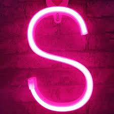 Pink Led Neon Letters Light Up Alphabet Sign Marquee Letter Decor Night Lights For Birthday Party Anniv Neon Letter Lights Marquee Letters Decor Light Letters