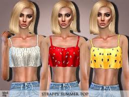 En este caso mi recomendaciones personal es the sims resource (esta. The Sims Resource Strappy Summer Top By Black Lily Sims 4 Downloads Sims 4 Sims 4 Clothing Sims