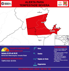 ALERTA - 09/06 05:08 - TEMPESTADE SEVERA com RAIOS, GRANIZO, RAJADAS DE VENTO e ALAGAMENTOS na próxima 1 hora
