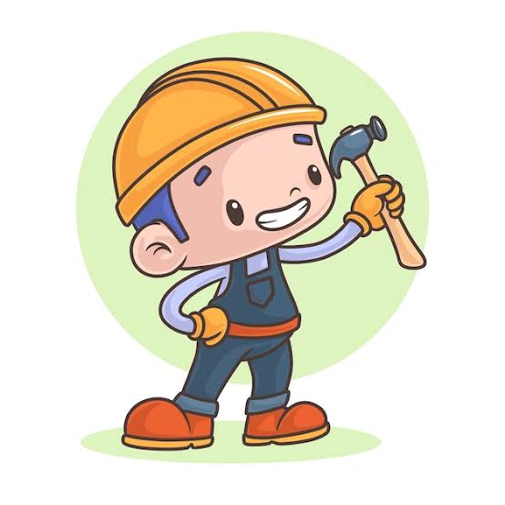 Illustration de dessin anim&eacute; de travailleur de la construction dessin&eacute; &agrave; la main | Vecteur Premium
