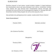 Demikian proposal ini saya susun dengan harapan permohonan pendirian perusahaan yang saya dirikan dapat di kabulkan.pembuatan proposal ini bertujuan untuk memperluas wawasan dan ilmu pengetahuan tentang peluang dalam dunia usaha.dari pendirian usaha ini,saya menyimpulkan bahwa berdirinya perusahaan ini karena kebutuhan masyarakat. Contoh Kesimpulan Dalam Proposal 25 Contoh Proposal Usaha Bisnis Yang Baik Dan Benar Lengkap Doc Fungsi Di Dalam Suatu Proyek Proposal Berfungsi Sebagai Dasar Melakukan Tender Baik Dari Lembaga Pemerintah