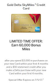 Earn 70,000 miles after $2,000 in spending in the first 3 months of card membership. American Express Delta Gold 60 000 Miles 50 Statement Credit Personal Business Highest Ever Doctor Of Credit