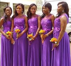 Black African Girl A Line Bridesmaid Dresses New Chiffon Applique Purple Bo African Bridesmaid Dresses Purple Lace Bridesmaid Dresses Purple Bridesmaid Dresses