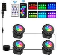 RGB Underwater Lights Submersible Bluetooth Pond Lights 4/6 LIghts