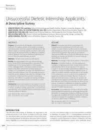 Pdf Unsuccessful Dietetic Internship Applicants A Descriptive Survey