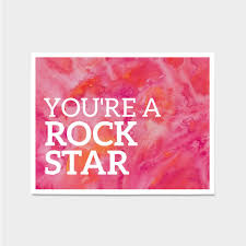 You Re A Rockstar Cool Watercolors Postcard Rock Star Quote Watercolor Postcard Postcard