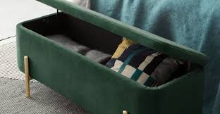 Asare Opbergbank Pijnboomgroen En Messing In 2020 Bank Mit Stauraum Ablagebank Polster