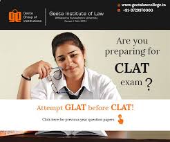 Get Yourself Prepared For Clat Exam By Attempting Glat Preparatory Exam By Geeta Institute Of Law Previous Year Question Paper Question Paper Previous Year