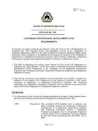 Amendments of the registration of engin eers act 1967 was mad e on 1st april 2007 to. Circular On Cpd 002 Professional Development Academic Degree