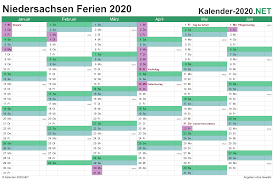 Wir haben einen speziellen kalender 2021 zum ausdrucken als pdf für sie erstellt. Ferien Niedersachsen 2020 Ferienkalender Ubersicht
