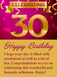 Fantastic Milestone Happy 30th Birthday Card Birthday Greeting Cards By Davia 30th Birthday Cards 30th Birthday Wishes Happy 30th Birthday