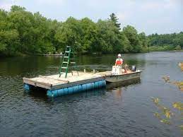8 x 12 floating boat dock with blue plastic 55 gallon drums find this pin and more on camping by jeff tags:55 gallon barrel projects,55 gallon drum projects, 55 gallon steel drum bbq grill,55 gallon barrel. Building A Raft From Scrap Wood And Barrels Boat Design Net