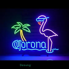 New Corona Beer Pink Flamingo Real Glass Handmade Neon Light Sign Neonsign Us