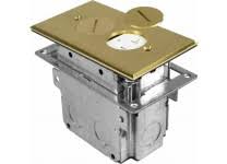 Quad receptacle 15amp 125volt, gray. Floor Box Assemblies Steel Products