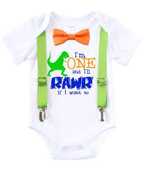 Amazon Com Dinosaur First Birthday Shirt Outfit Boy One Rawr Bow Tie Suspenders Handmade Products