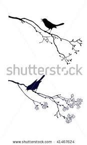 Bird On Branch Silhouette Tattoo Silhouette Of The Bird On Branch Tree Bird Branch Tattoo Bird On Branch Simple Tree Tattoo