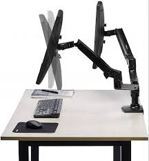 Amazonbasics Premium Dual Monitor Desk Mount Stand Dual Monitor Desk Desk Computer Screen Mount