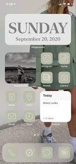 My Ios14 Home Screen Aesthetic Homescreen Instagram Camera Photo Green home screen this setup applied in any android phone.