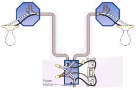 It is a little more involved than simply wiring a switch at the end or in the middle of a circuit, mainly because there are more wires and connections involved. Single Switch With 2 Lights Not In Series Home Improvement Stack Exchange
