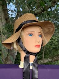 VINCE CAMUTO Scarlett O'Hara Sash Bow Ribbon Straw Fedora Floppy Hat  ❤️sj15m12