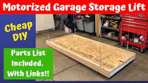 On the back of the shelf, mark a line two inches from the edge, top to bottom. Motorized Garage Storage Lift Build Youtube