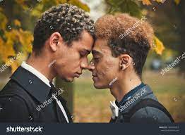 Handsome Young Gay Couple Standing Head Stock Photo 1860745321 |  Shutterstock