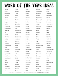Do You Choose A Word Of The Year Or Participate In The One Little Word Project Check Out This Printable List O One Word Quotes New Year Words Positive Words