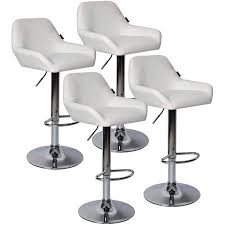 Elecwish Modern Set Of 4 Counter Height Barstools Swivel Bar Stools With Back And Armrest Pu Leather Pub Home Kitchen Dining Chair Walmart Com Bar Stools With Backs Stools With Backs