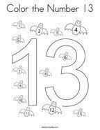 You can print out online for free here on coloringkids.org! Number 13 Coloring Pages Twisty Noodle