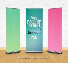 Free Roll Up Banner Stand Mockup Psd Banner Stands Mockup Templates Free Banner